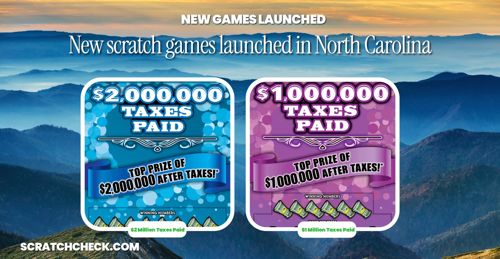 North Carolina launches new "Taxes Paid" scratch-offs