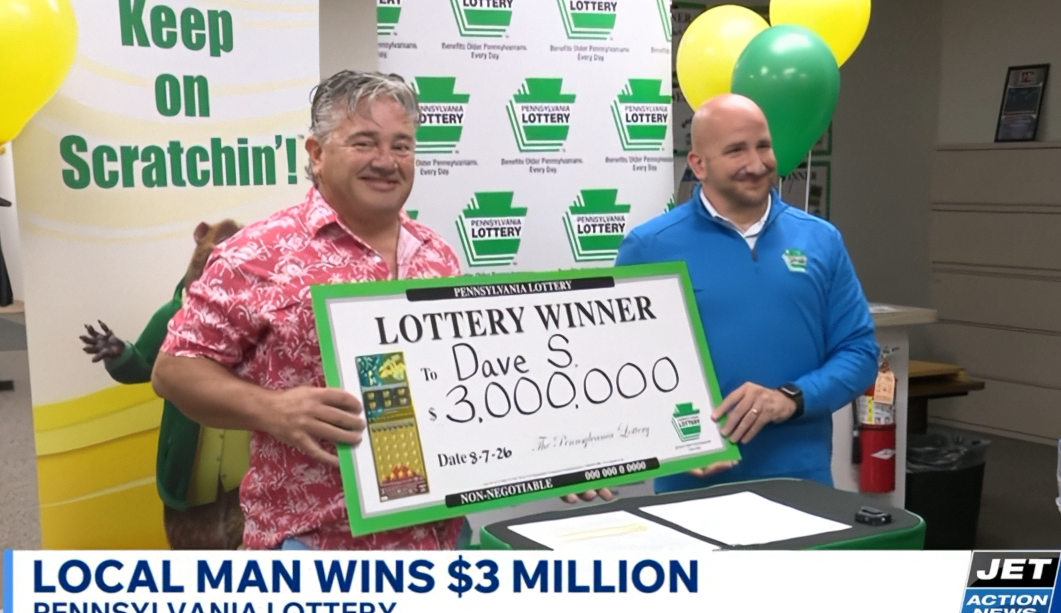 An Erie County man switched lottery machines and won $3 million