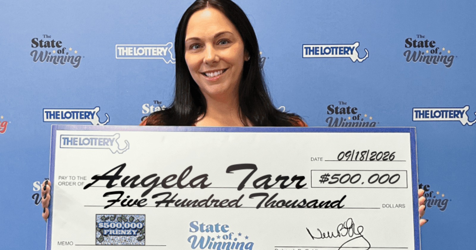 A Leominster woman won $500,000 on a $50 Massachusetts scratch-off ticket