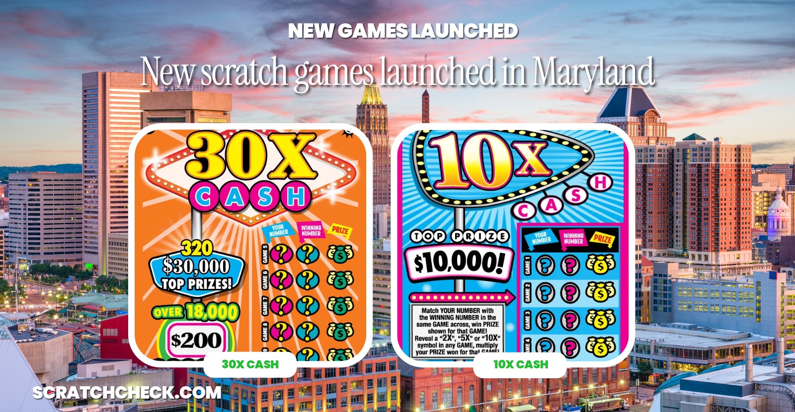 Maryland launched four scratch-offs at once, and the $30 one debuts at the top of the state
