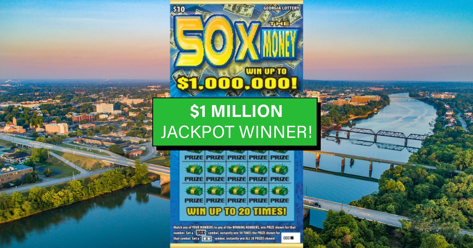 Augusta's $1 million 50X The Money ticket is the game's second top prize in a week