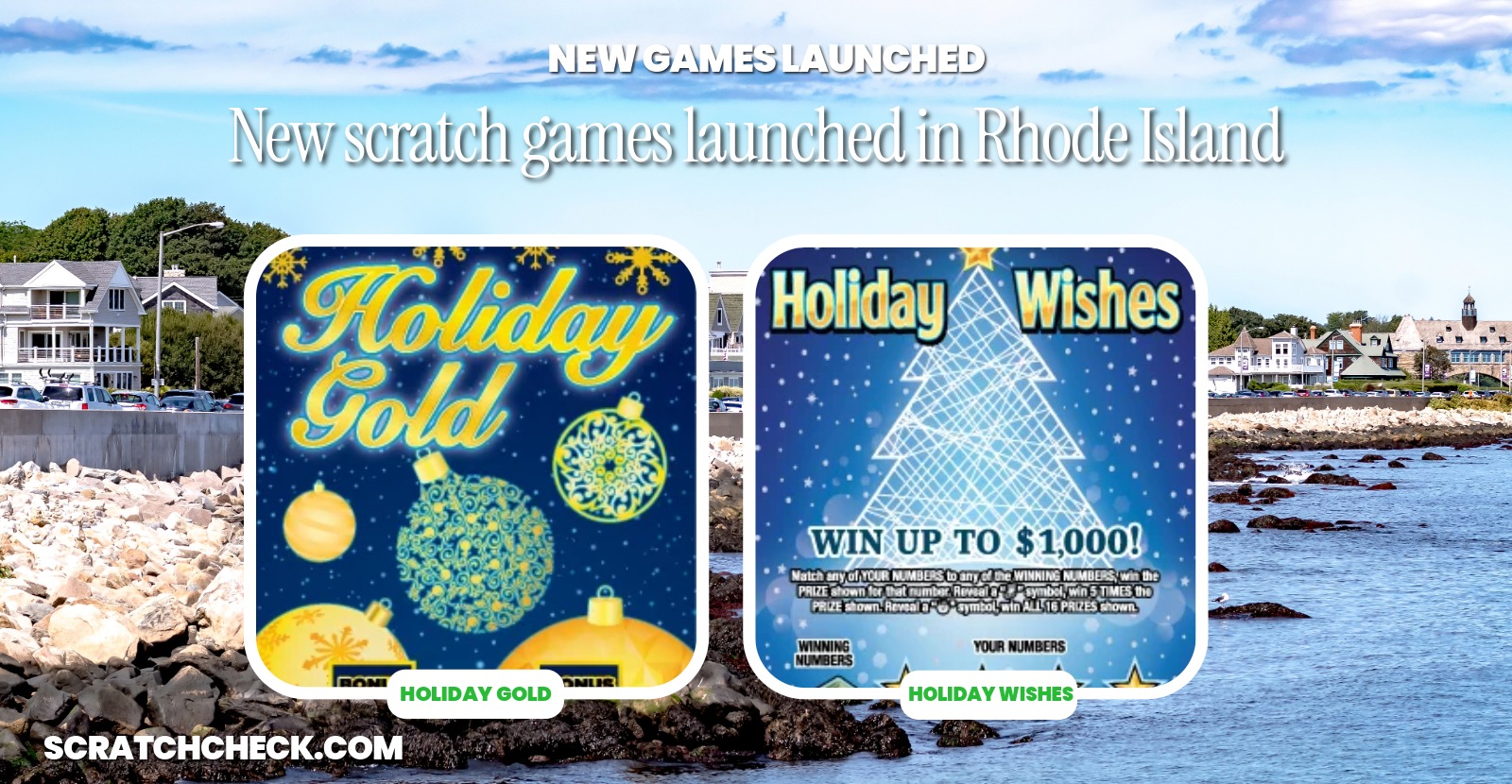 Rhode Island's four new holiday scratch tickets all pay back 70.1%, even the $1 one