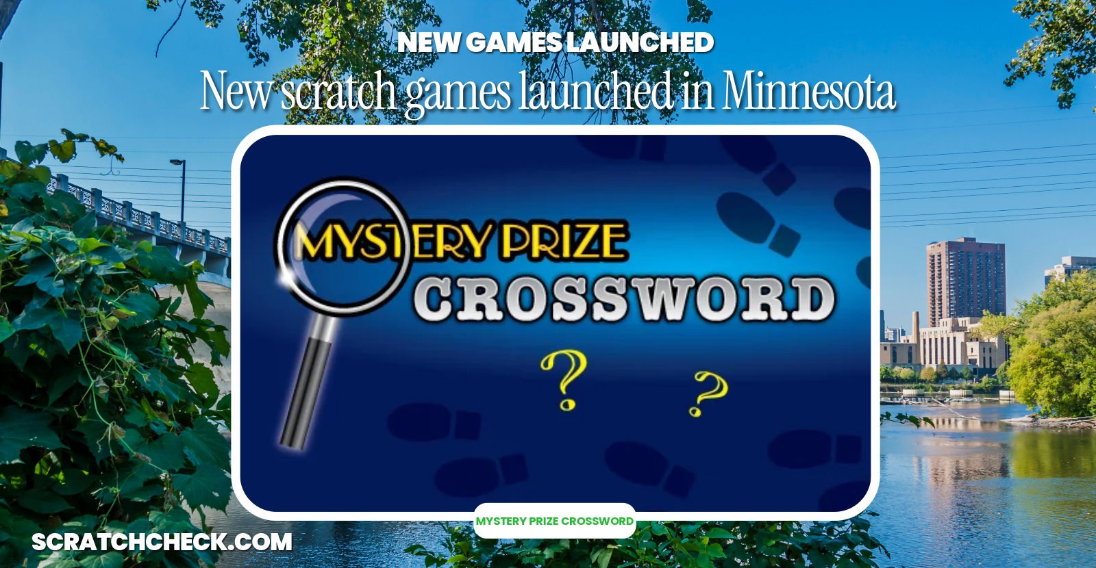 Minnesota's new $20 Mystery Prize Crossword wins 1 in 2.76 times and launches as the state's top-rated game